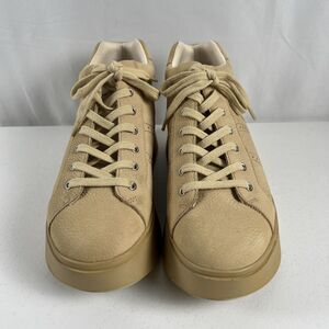 Naked Feet: ESSEX in BEIGE Platform High Top Sneakers Leather Size 8M